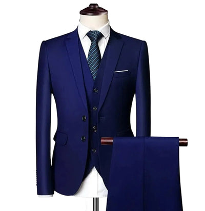 Men's Slim Fit Business Suit - 2 Piece Set - Powque urban style