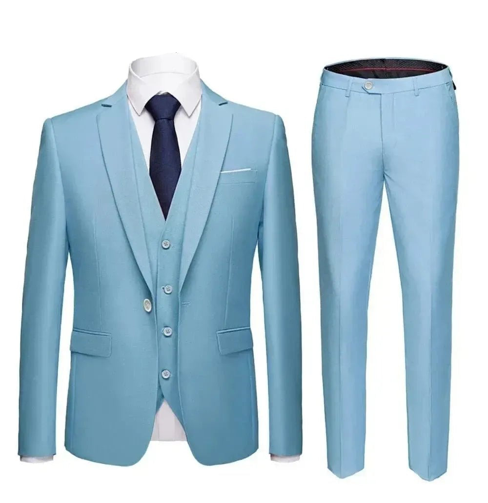 Men's Slim Fit Business Suit - 2 Piece Set - Powque urban style