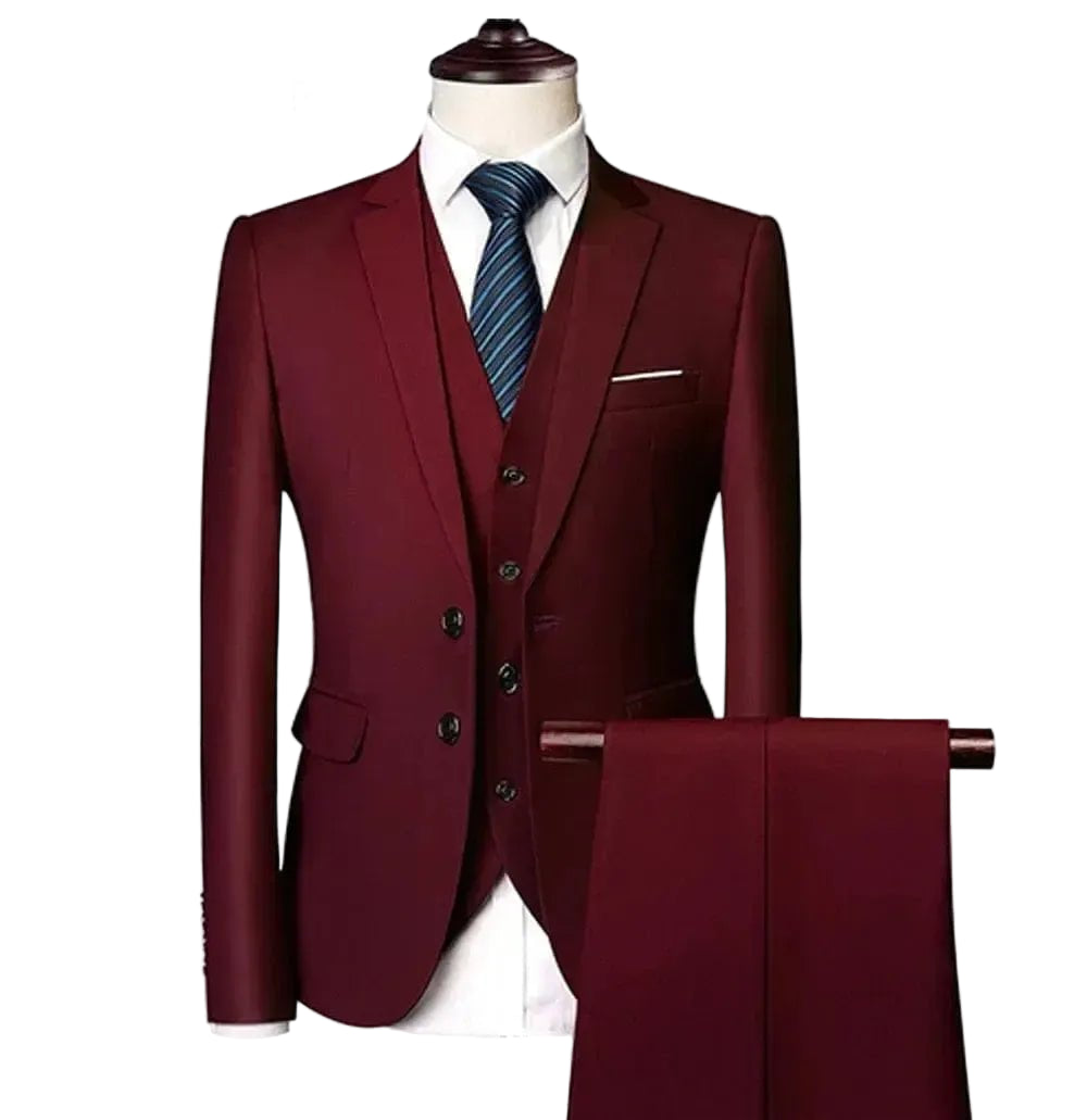Men's Slim Fit Business Suit - 2 Piece Set - Powque urban style